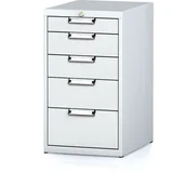 Szafki biurowe - Alfa 3 Kontener, pięć szuflad, szary/szary 1262769 - miniaturka - grafika 1