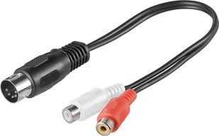 Goobay 0.2 m 2 X cinch Kupplungen na 5-biegunowy wtyk DIN 1 szt. czarny 50002-GB - Kable - miniaturka - grafika 2