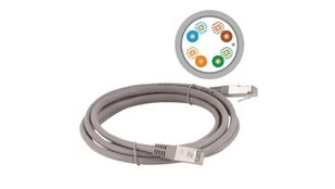 Patch-cord F/UTP kat.5e PVC 10.0m szary ALANTEC - ALANTEC - Kable miedziane - miniaturka - grafika 2
