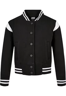 Urban Classics Dziewczęca kurtka Inset College Sweat Jacket, czarny/biały, 110/116 cm - Kurtki i płaszcze dla dziewczynek - miniaturka - grafika 1