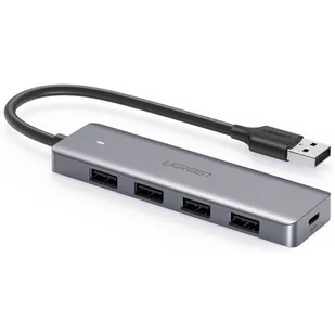 Ugreen Ugreen rozdzielacz HUB USB - 4x USB 3.2 Gen 1 z portem zasilania micro USB szary (CM219 50985) - Szary CM219 50985 - Kable komputerowe i do monitorów - miniaturka - grafika 3