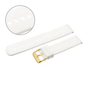 Akcesoria do zegarków - Pasek uniwersalny U27 - 22 mm silikonowy biały, złota zapinka + teleskopy - miniaturka - grafika 1