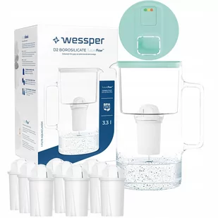 Szklany dzbanek filtrujący Wessper FutureFlow Aquaclassic + 10x Filtr Wkład - Dzbanki filtrujące - miniaturka - grafika 1