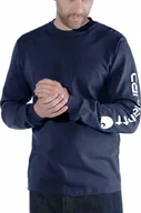 Koszulki męskie - Carhartt Koszulka Carhartt Logo Long Sleeve Navy - miniaturka - grafika 1