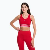 Bielizna sportowa damska - Biustonosz Tommy Hilfiger Mid Int Tape Racer Back red - miniaturka - grafika 1