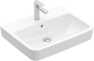 Villeroy & Boch O.novo Umywalka wisząca 55x46 cm z otworem na baterię z przelewem z powłoką CeramicPlus i AntiBac weiss alpin 4A4155T2 - Umywalki - miniaturka - grafika 1