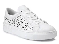Sneakersy damskie - Buty damskie Rieker L8831-80 sneakersy sznurowane skórzane białe-39 - miniaturka - grafika 1