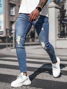 Spodnie męskie - Spodnie jeansowe męskie niebieskie OZONEE DP/0058 - Ozonee - miniaturka - grafika 1