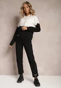 Komplety damskie - Czarny Bawełniany Komplet Dresowy z Bluzą i Spodniami Terinna - miniaturka - grafika 1