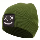 Czapki dla dzieci - TEMU Czapka Beanie dla Mężczyzn i Nastolatków 2024 – Oddychająca, Rozciągliwa, Zimowa z Grafiką Czaszki, 100% Poliester, Czarna & Wielokolorowe Opcje - miniaturka - grafika 1