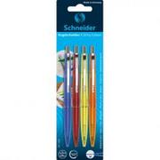Pióra kulkowe - Schneider piśmiennicze długopis K20 ICY Colours, M, niebieski, 4er blistrowa sortowane 73200 - miniaturka - grafika 1