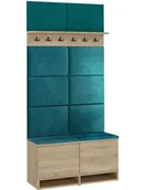 Meble do przedpokoju - Garderoba z wieszakiem dąb sonoma + butelkowa zieleń C2-R50 - miniaturka - grafika 1