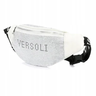 Nerka Saszetka Damska TOREBKA DUŻA Pojemna z Paskiem Kryształki Biała - Nerki - miniaturka - grafika 1