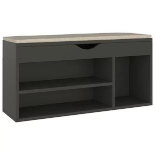 vidaXL Ławka na buty z poduszką, szara, 104x30x49 cm, płyta wiórowa - Szafki na buty - miniaturka - grafika 1