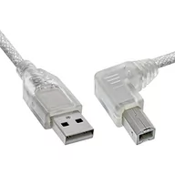 Kable USB - InLine Kabel USB USB-B 3m kątowy Przeźroczysty 34521R - miniaturka - grafika 1
