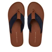 Klapki i japonki męskie - Japonki Tommy Hilfiger Jacquard Logo FM0FM05808 Granatowy - miniaturka - grafika 1