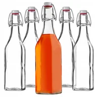 Domowy wyrób alkoholu - BUTELKA SZKLANA BUTELKI SZKLANE 500 ml 0,5L NA NALEWKI WINO 5 szt Z KORKIEM - miniaturka - grafika 1