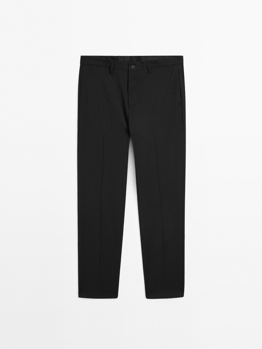 MASSIMO DUTTI CZARNE ELEGANCKIE SPODNIE PROSTE KLASYCZNE 42 FTA