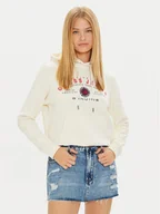 Bluzy damskie - Guess Jeans Bluza W4BQ20 KC811 Beżowy Regular Fit - miniaturka - grafika 1