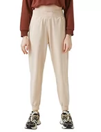 Spodnie damskie - Koton Damskie spodnie dresowe z elastycznym paskiem, beżowy (058), XL - miniaturka - grafika 1