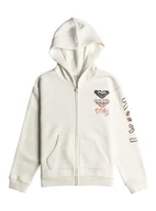Koszulki i topy damskie - Roxy Top SURF FEELING ZIPPED SZCZOTKOWANY SZCZOTKOWANY Młodzieżowy Biały 8/S - miniaturka - grafika 1