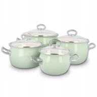 Zestawy garnków i patelni - Garnki Emaliowane Z Pokrywką Indukcja Gaz Emalia Naczynia Olkusz Zestaw 8El - miniaturka - grafika 1