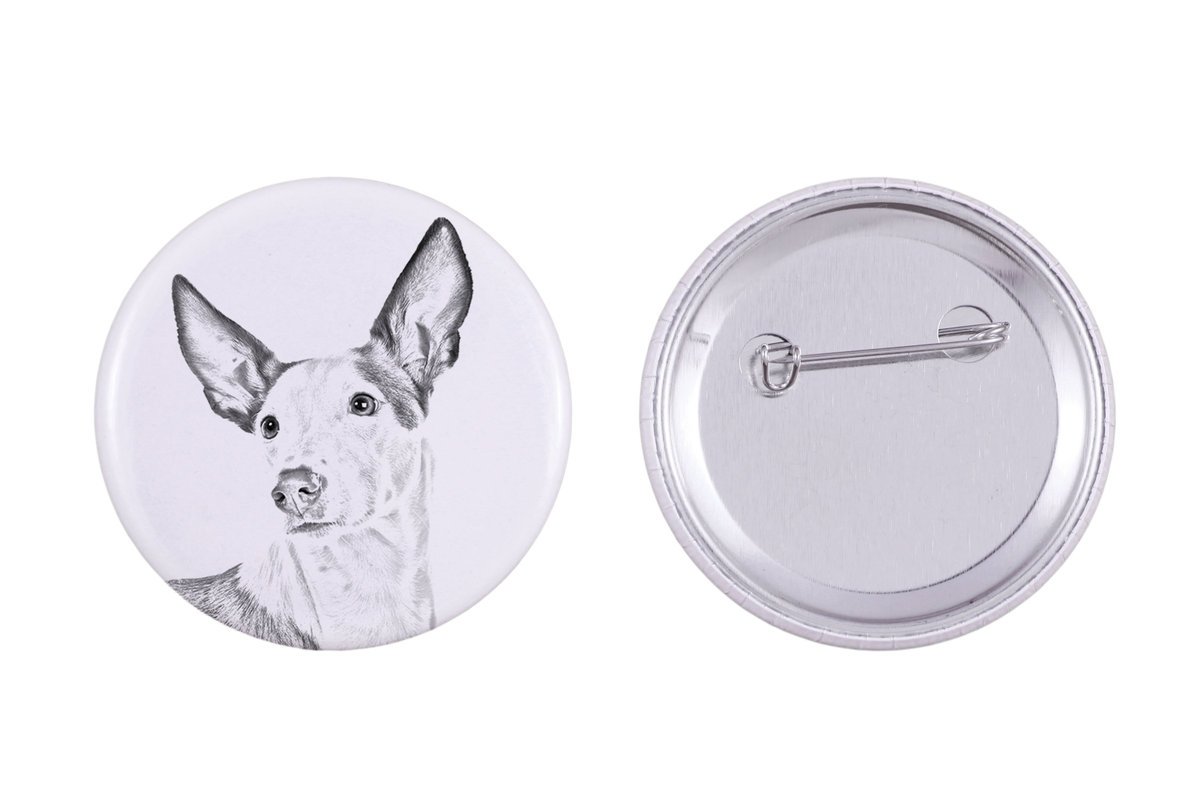 Podenco z Ibizy, Podenco Ibicenco - przypinka z twoim psem, dodaj własne foto, marka Art-Dog