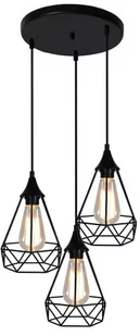 Candellux Lighting żyrandol loft 3 GRAF 33-62918 czarna lampa wisząca kaskadowa industrialna do pokoju E27 33-62918 - Lampy sufitowe - miniaturka - grafika 1