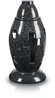 Lampiony i znicze - Znicz Ceramiczny Nagrobkowy Cmentarny Czarny 28 cm - miniaturka - grafika 1