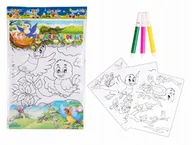 Zabawki interaktywne dla dzieci - Kolorowanki Rysunki Dla Dzieci 3 Szt Z Pisakami - miniaturka - grafika 1