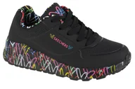 Buty dla dziewczynek - Skechers Uno Lite 314976L-BKMT dziewczęce sneakersy, czarne, rozmiar 28 - miniaturka - grafika 1