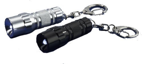 IVT aluminiowa latarka LED PL 970 z breloczkiem do kluczy, srebrna