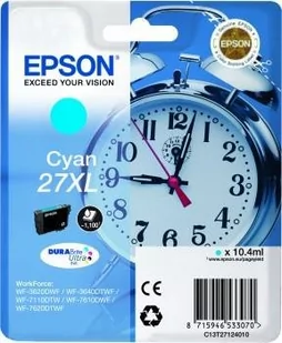 Epson oryginalny ink C13T27124012, 27XL, cyan, 10,4ml, WF-3620, 3640, 7110, 7610, 7620 C13T27124012 - Tusze oryginalne - miniaturka - grafika 1