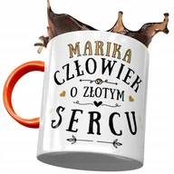 Kubki - Kubek Pomarańczowy Dla Mariki Żony Przyjaciółki z Nadrukiem ze Zdjęciem + Opakowanie na prezent (wzór 02) - miniaturka - grafika 1