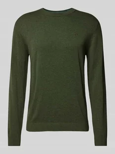 Sweter z dzianiny z wyhaftowanym logo model ‘BASIC’ - Swetry męskie - miniaturka - grafika 1