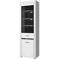 Witryny - Witryna 1D1W z Oświetleniem Whiteblack Mebel Bos Biały - miniaturka - grafika 1