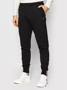 Tommy Hilfiger Spodnie dresowe Essential Logo Terry MW0MW24876 Czarny Regular Fit - Spodnie sportowe męskie - miniaturka - grafika 1