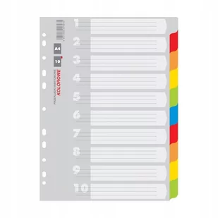 Office products Przekładki kartonowe A4 kolorowe 10kart PR.158.186/4 - Przekładki do segregatorów - miniaturka - grafika 1