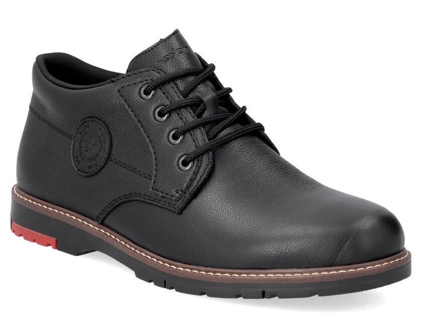 Buty męskie Rieker 10539 zimowe botki skórzane ocieplane na suwak czarne-43