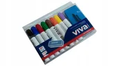 Markery do tablic - MARKERY SUCHOŚCIERALNE DO TABLIC VIVA 8 SZT+GĄBKA - miniaturka - grafika 1