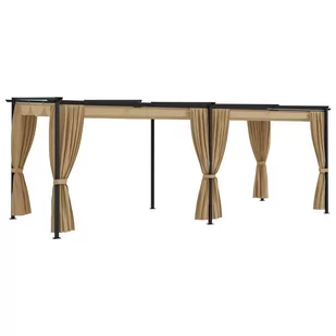 vidaXL Lumarko Altana ogrodowa z zasłonami, 6 x 3 m, kolor taupe, stal 313900 - Altany ogrodowe - miniaturka - grafika 1