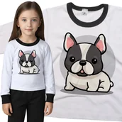 Piżamy dla dziewczynek - Piżama dziecięca Słodki Buldog Buldożek Francuski 110/116 - VoloDonum - miniaturka - grafika 1