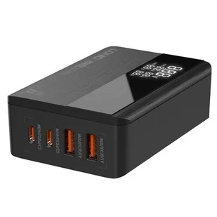 Ldnio Ładowarka sieciowa A4808Q, 2x USB + 2x USB-C, 65W (czarna) - Ładowarki do telefonów - miniaturka - grafika 1