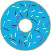 Kołdry i poduszki dla dzieci - Pluszowa poduszka Pączek Donut z posypką 40 x 40 cm - miniaturka - grafika 1