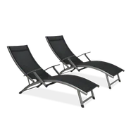 2x Leżak ogrodowy aluminiowy RELAX Black