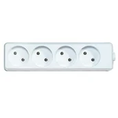 Przedłużacze i rozgałęźniki - Listwa 4-gniazdowa biała przenośna bez uziemienia - miniaturka - grafika 1