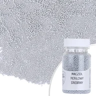 Dodatki do ciast w proszku - Posypka cukrowa MACZEK PERŁOWY SREBRNY ⌀ 1 mm Sweet Decor, 50 g - miniaturka - grafika 1