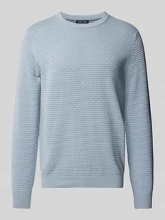 Sweter z dzianiny z prążkowanymi wykończeniami - Swetry męskie - miniaturka - grafika 1