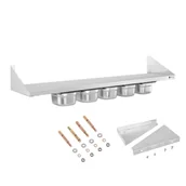 Półki do kuchni - Półka Wisząca Zestaw 120x30 cm Higieniczna + 5x Gn - miniaturka - grafika 1