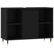 Toaletki - Szafka łazienkowa, czarna, 80x33x60 cm, materiał drewnopochodny Lumarko! - miniaturka - grafika 1